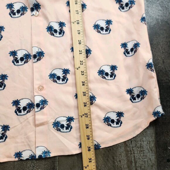 Mens Molokai Surf size L Large Short Sleeve Shirt Palm Trees Skulls - Picture 7 of 8